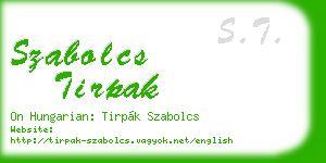szabolcs tirpak business card