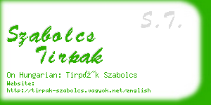 szabolcs tirpak business card